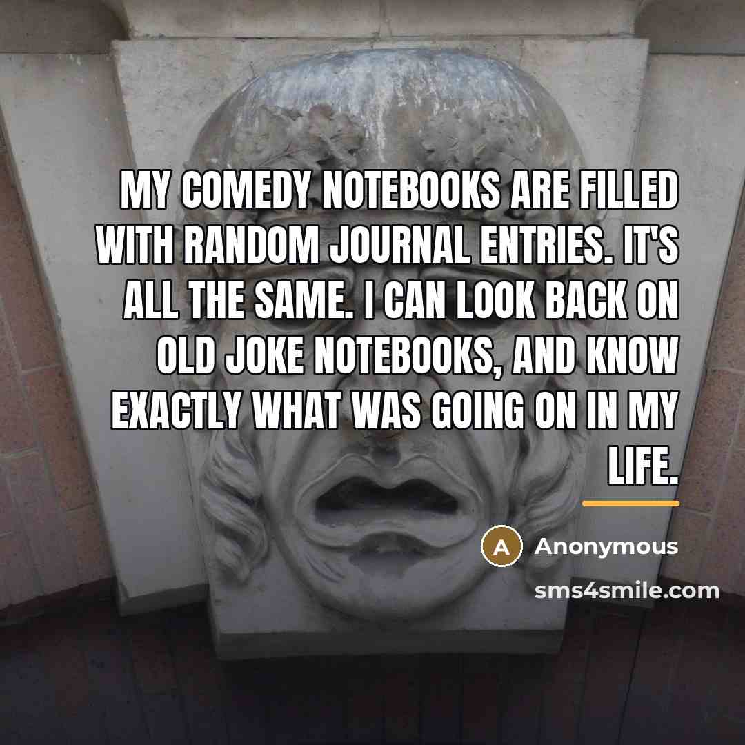 “My comedy notebooks are filled with random journal entries. It's…” quote by Anonymous