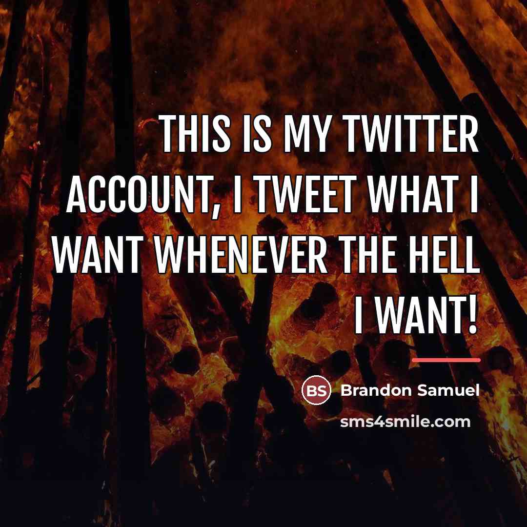 “This is my Twitter Account, I tweet what I want…” quote by Brandon Samuel