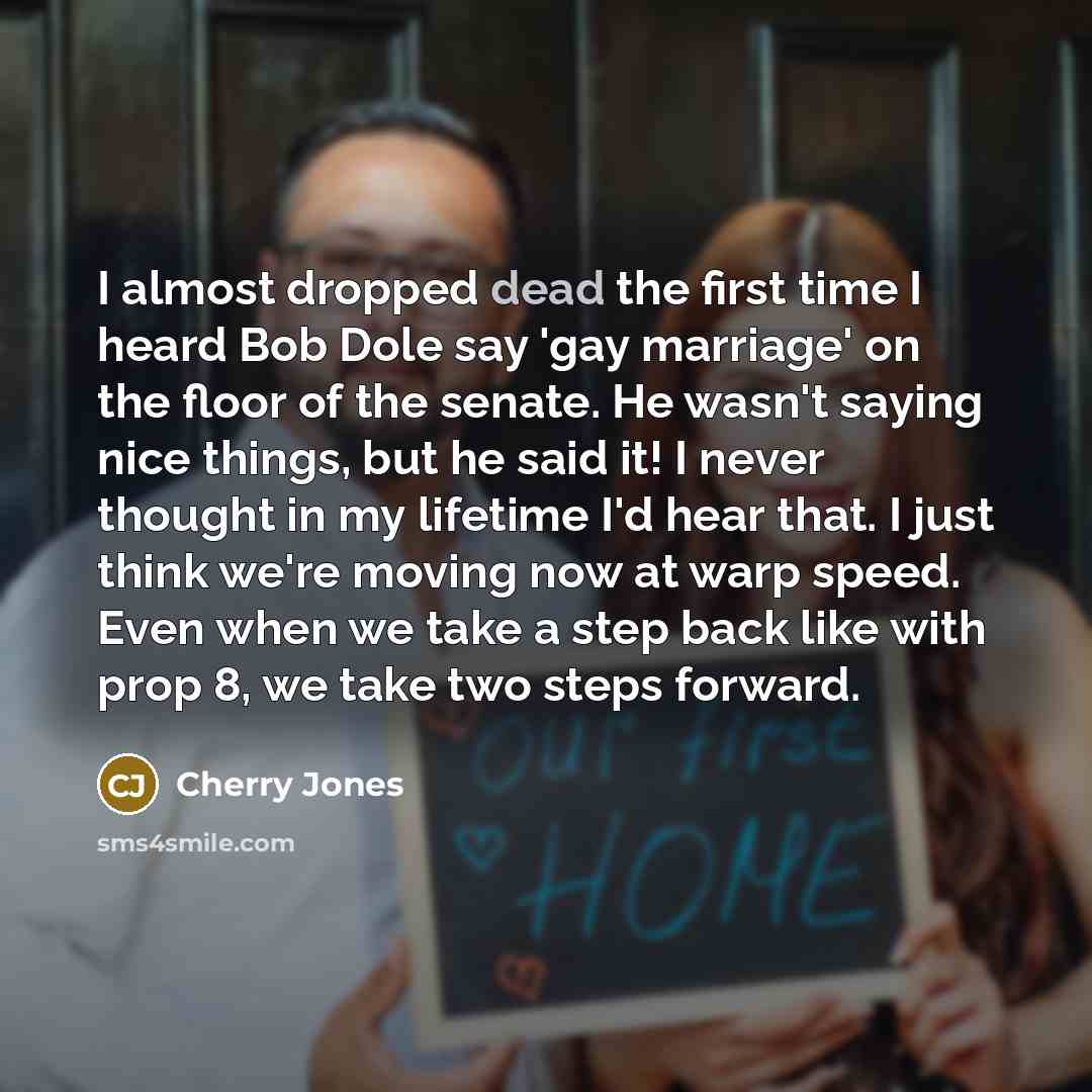 “I almost dropped dead the first time I heard Bob…” quote by Cherry Jones