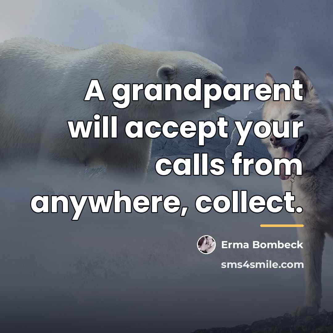 “A grandparent will accept your calls from anywhere, collect.…” quote by Erma Bombeck