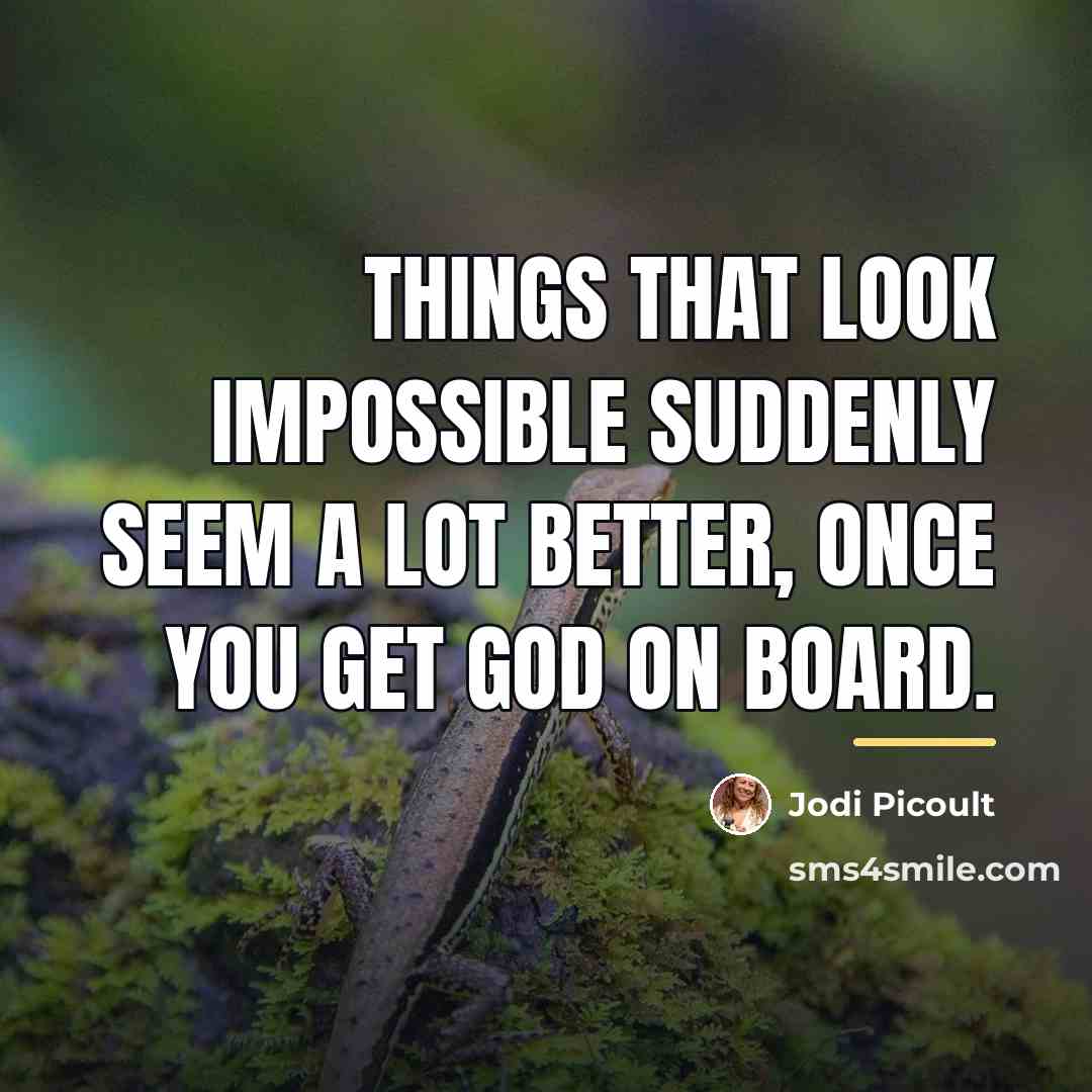 “Things that look impossible suddenly seem a lot better, once…” quote by Jodi Picoult