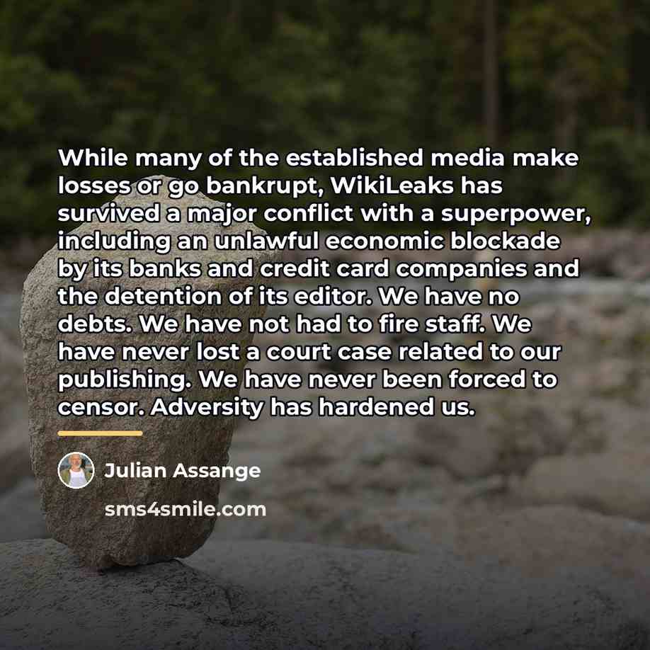 “While many of the established media make losses or go…” quote by Julian Assange