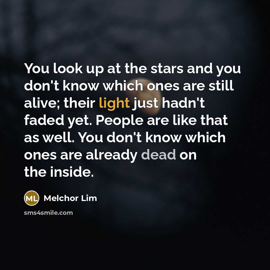“You look up at the stars and you don't know…” quote by Melchor Lim