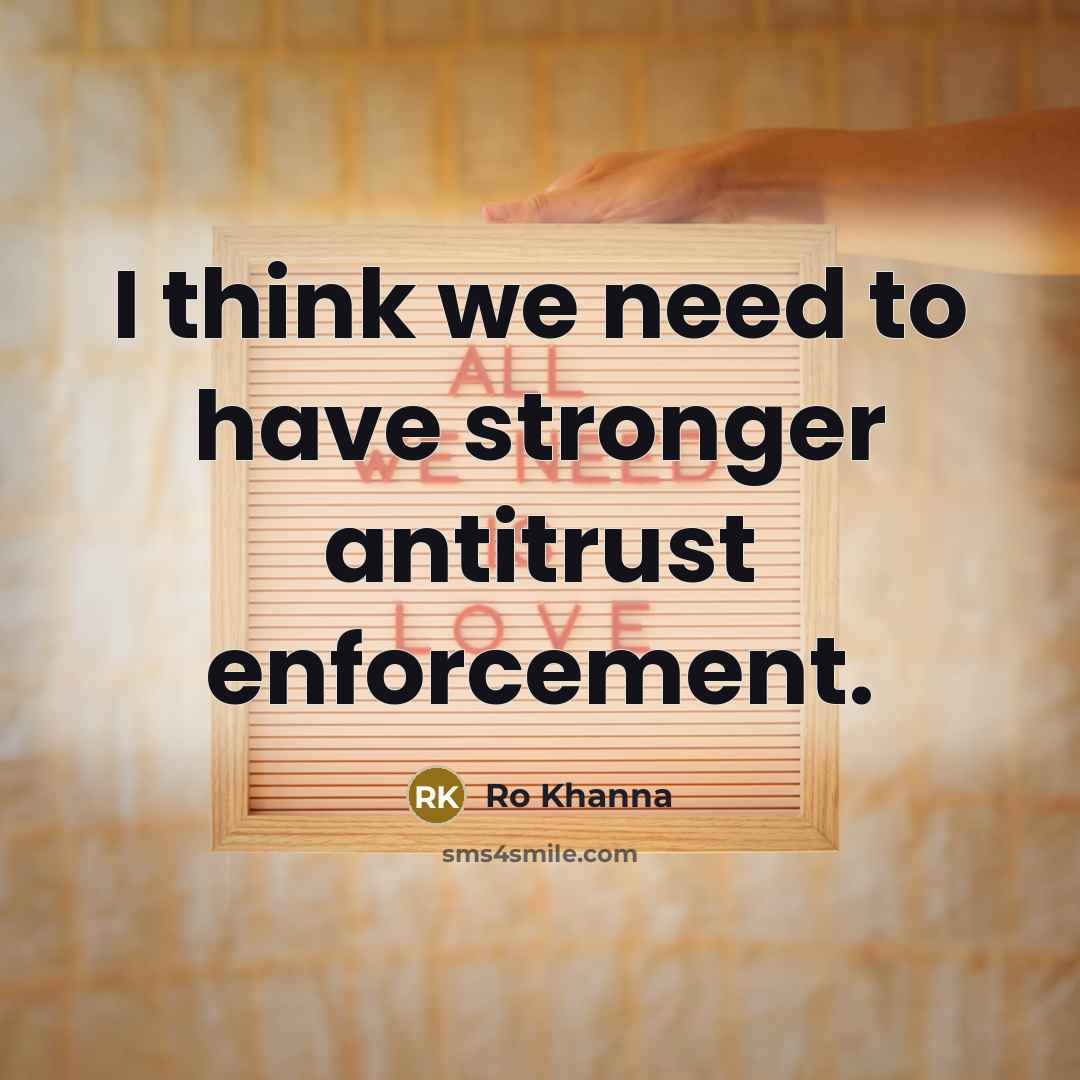 “I think we need to have stronger antitrust enforcement.…” quote by Ro Khanna