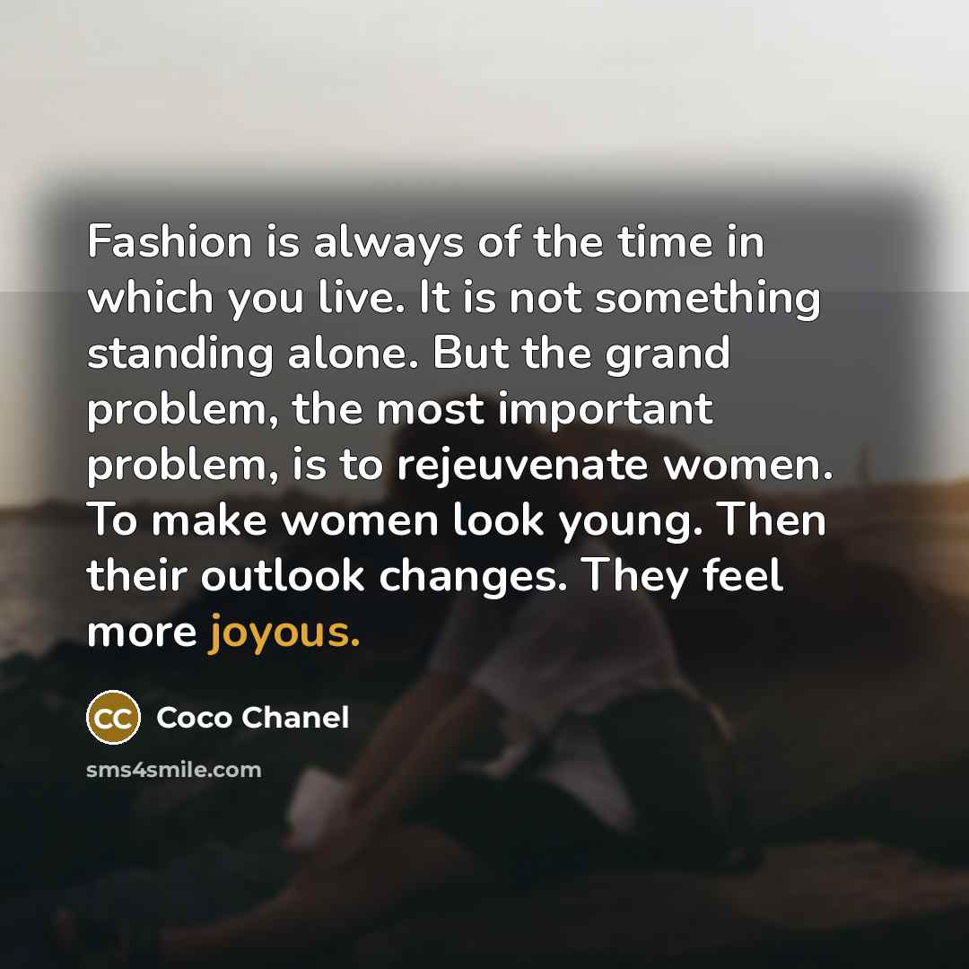 “Fashion is always of the time in which you live.…” quote by Coco Chanel