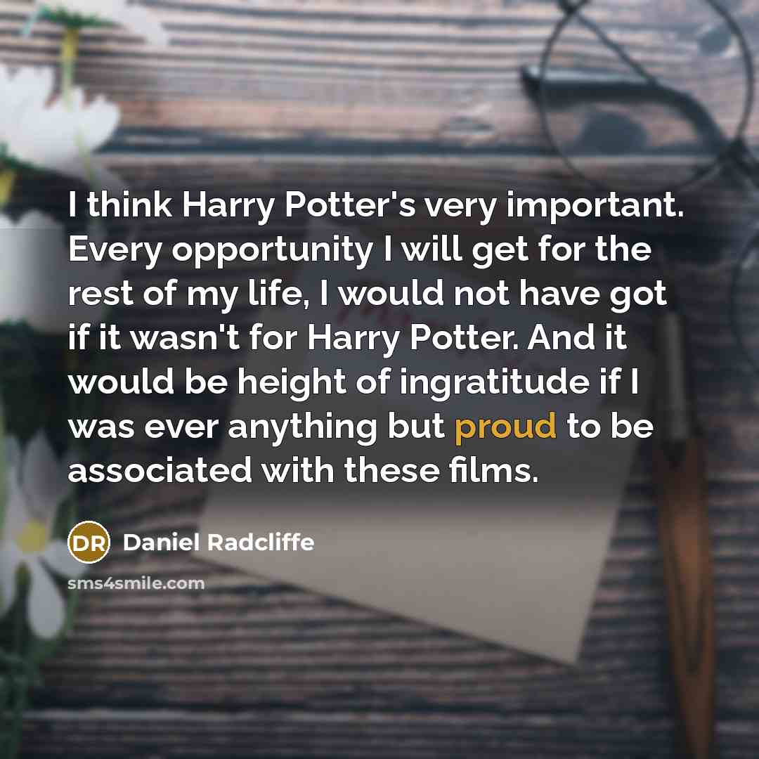 “I think Harry Potter's very important. Every opportunity I will…” quote by Daniel Radcliffe