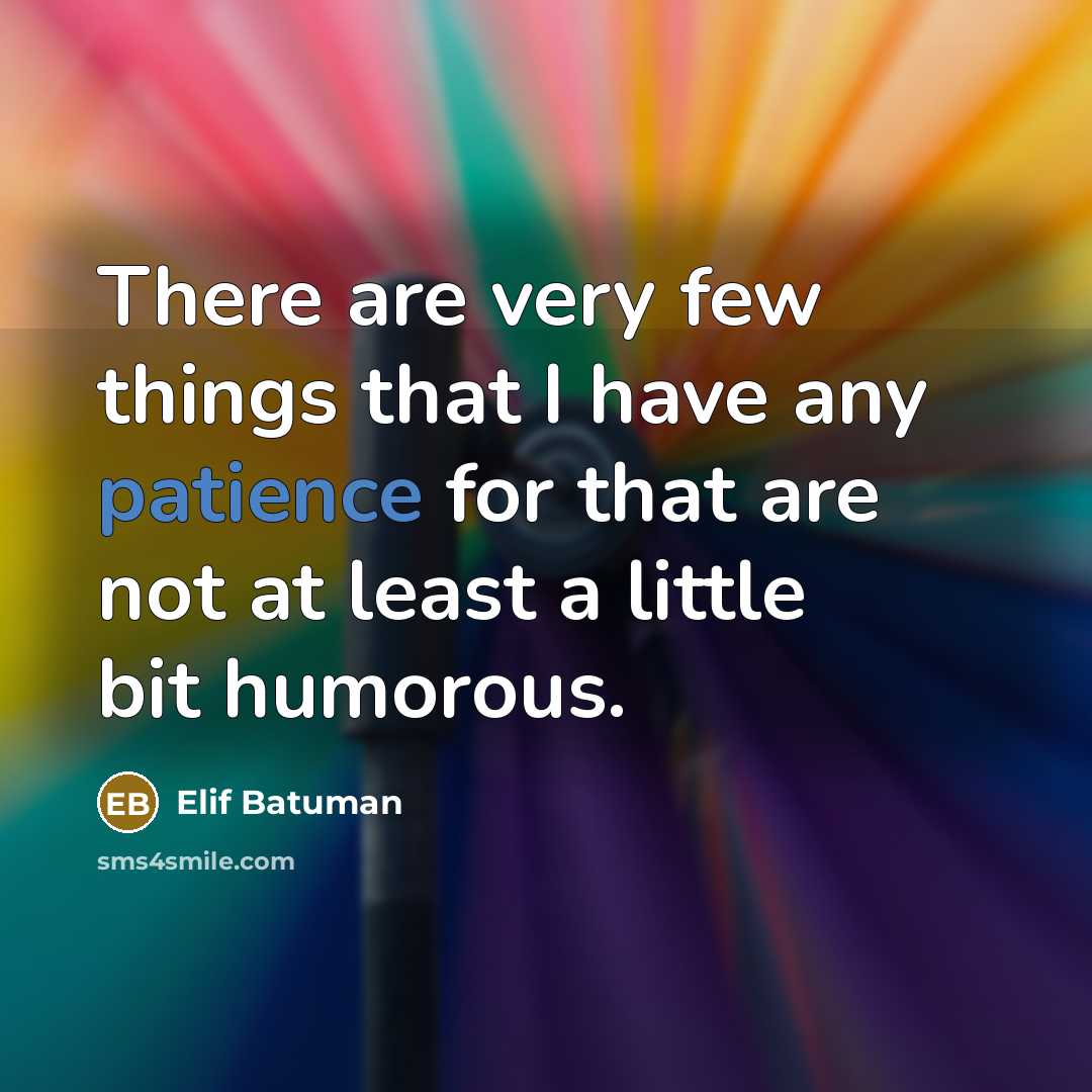 “There are very few things that I have any patience…” quote by Elif Batuman