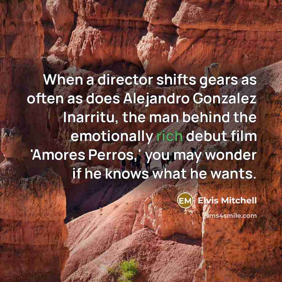 “When a director shifts gears as often as does Alejandro…” quote by Elvis Mitchell