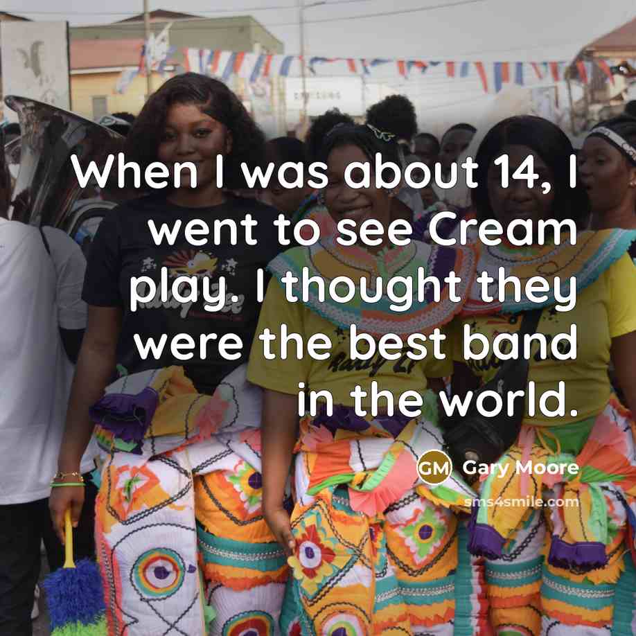 “When I was about 14, I went to see Cream…” quote by Gary Moore