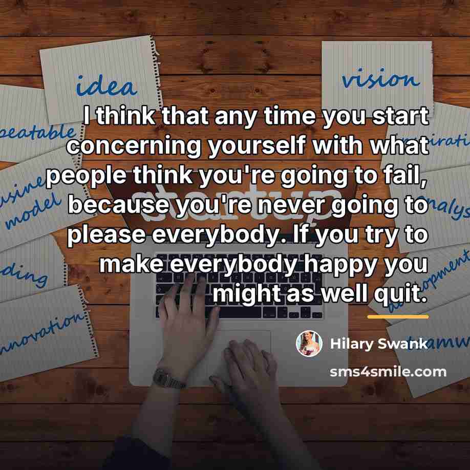 “I think that any time you start concerning yourself with…” quote by Hilary Swank