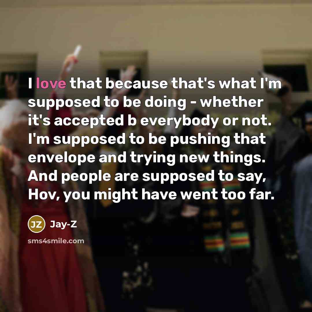 “I love that because that's what I'm supposed to be…” quote by Jay-Z