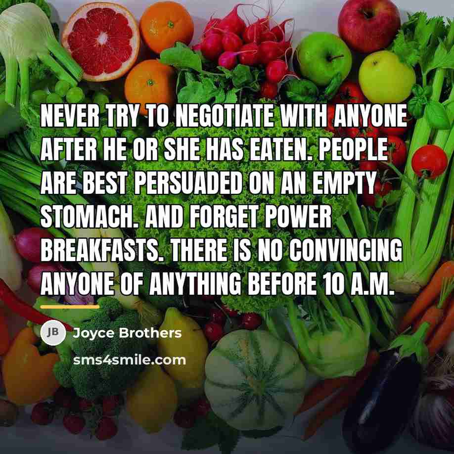 “Never try to negotiate with anyone after he or she…” quote by Joyce Brothers
