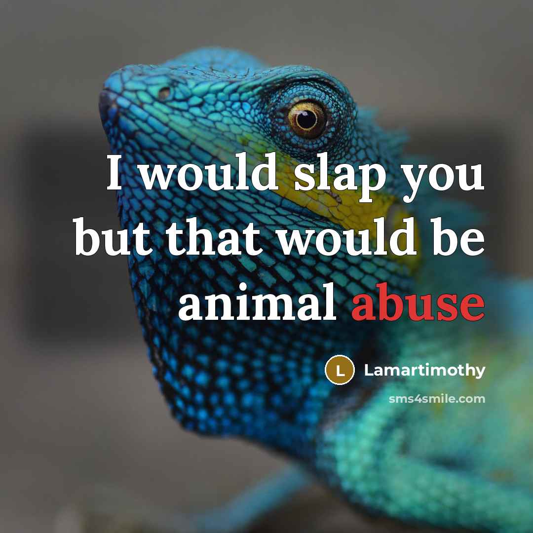 “I would slap you but that would be animal abuse…” quote by Lamartimothy