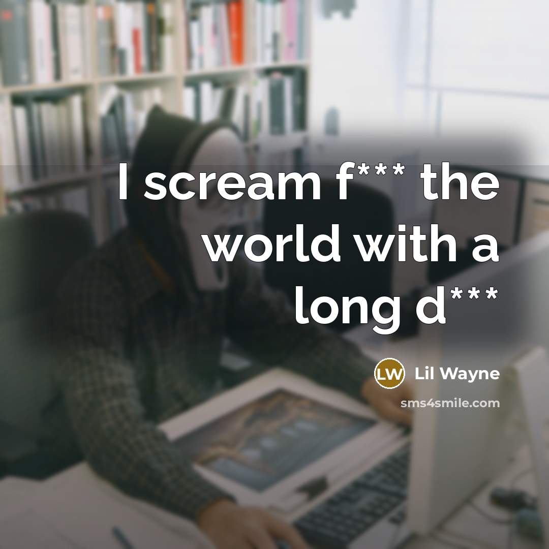 “I scream f*** the world with a long d***” quote by Lil Wayne