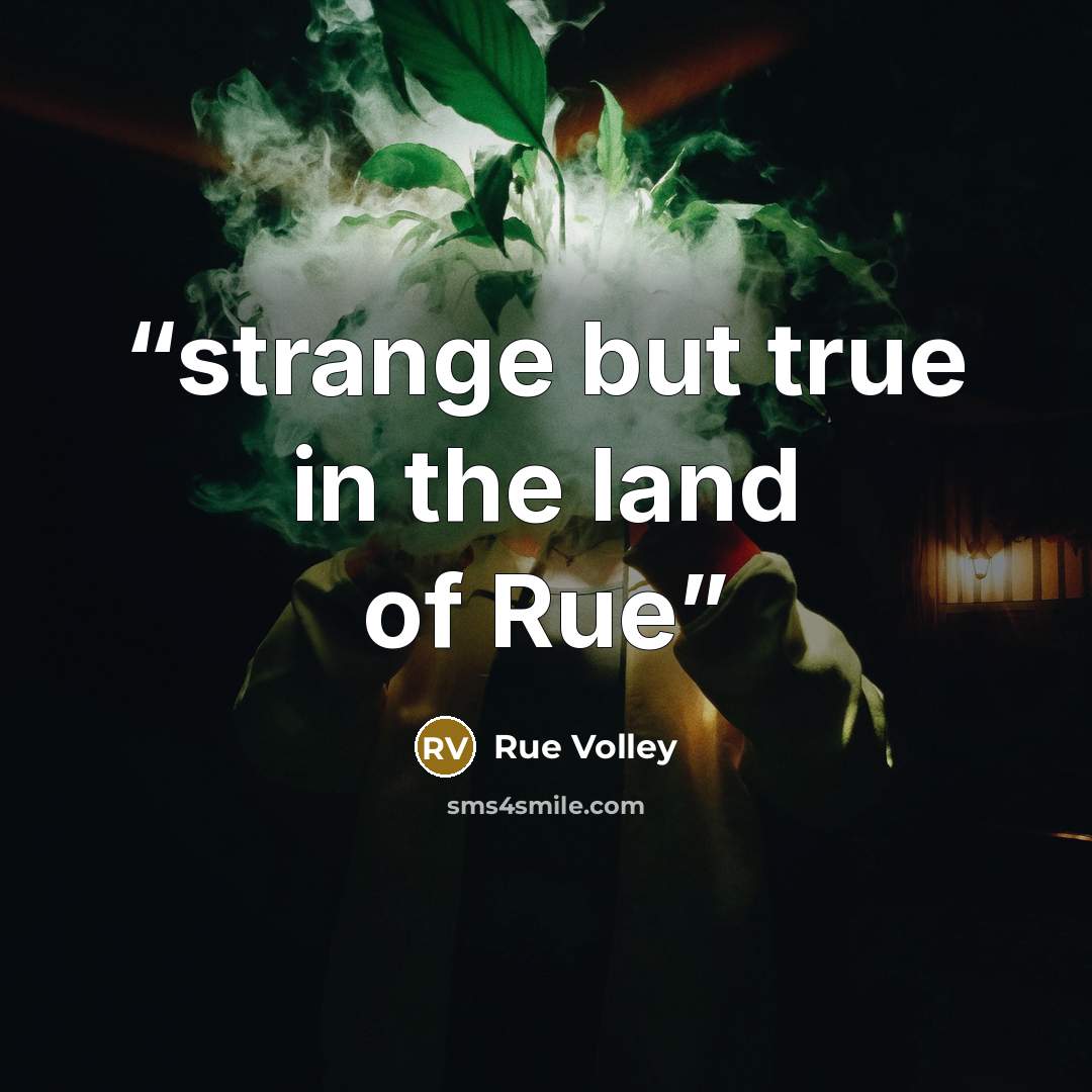 “strange but true in the land of Rue” quote by Rue Volley