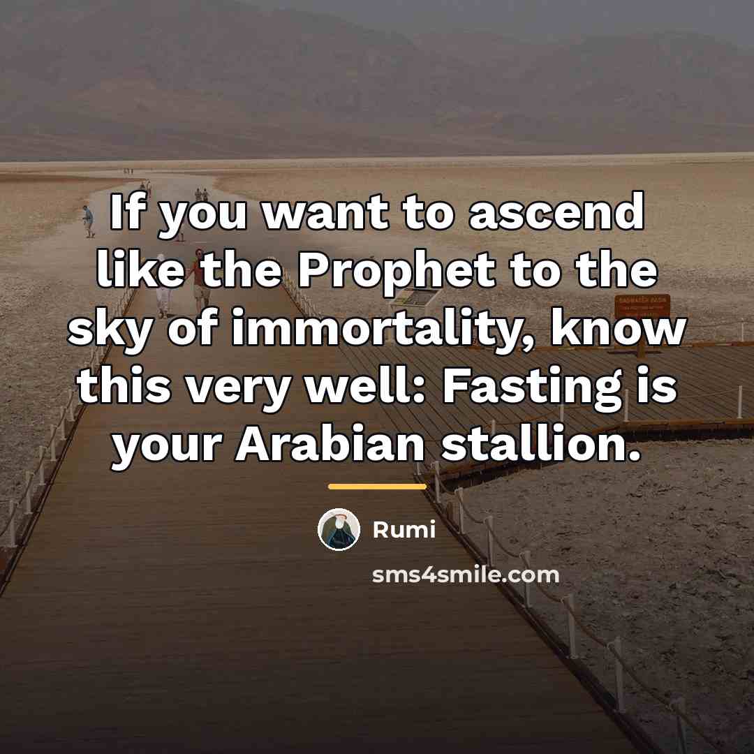“If you want to ascend like the Prophet to the…” quote by Rumi