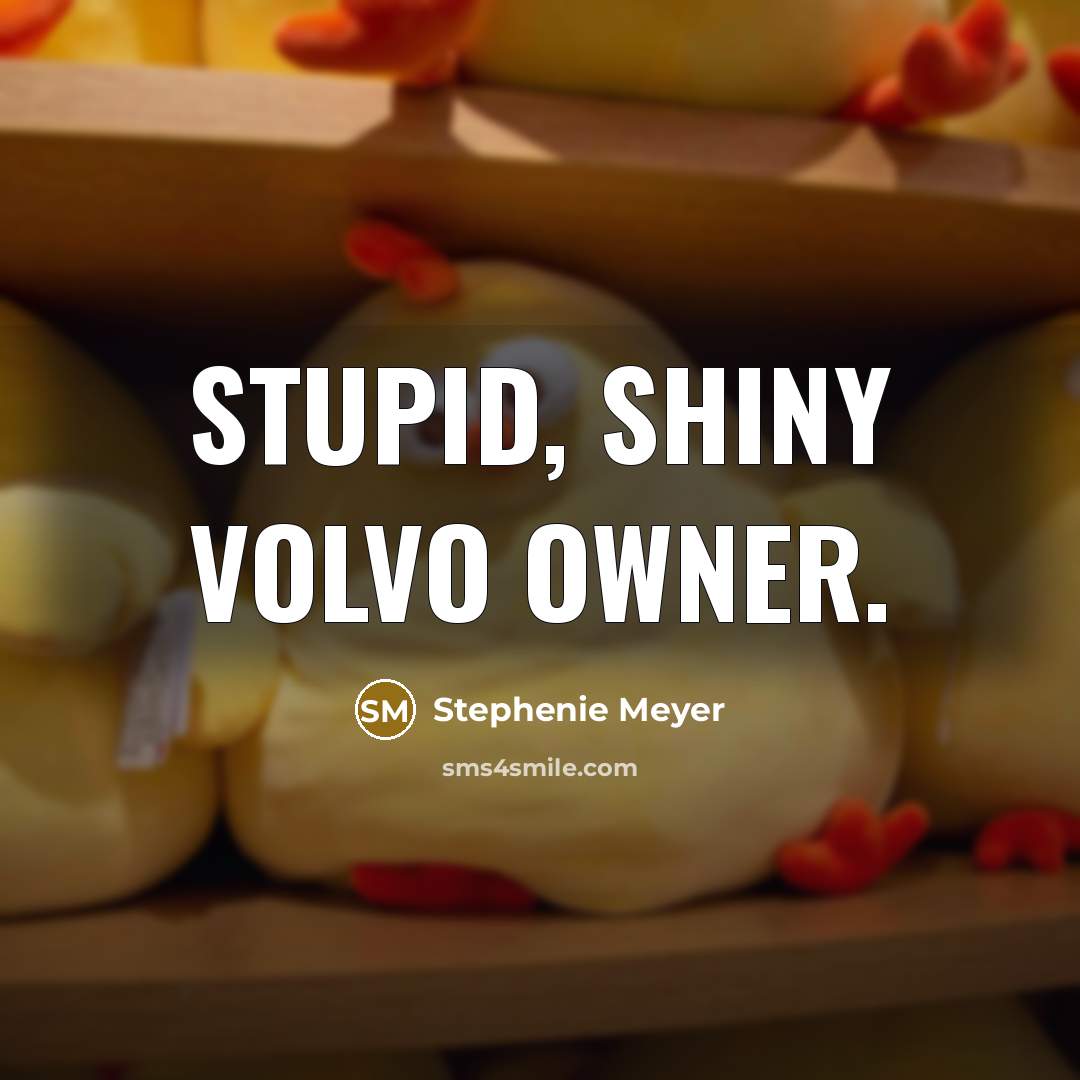 “Stupid, shiny Volvo owner.…” quote by Stephenie Meyer