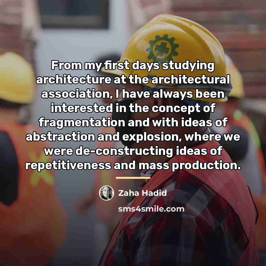 “From my first days studying architecture at the architectural association,…” quote by Zaha Hadid
