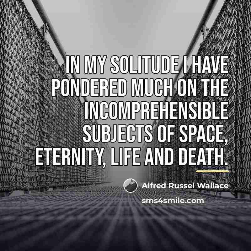 “In my solitude I have pondered much on the incomprehensible…” quote by Alfred Russel Wallace