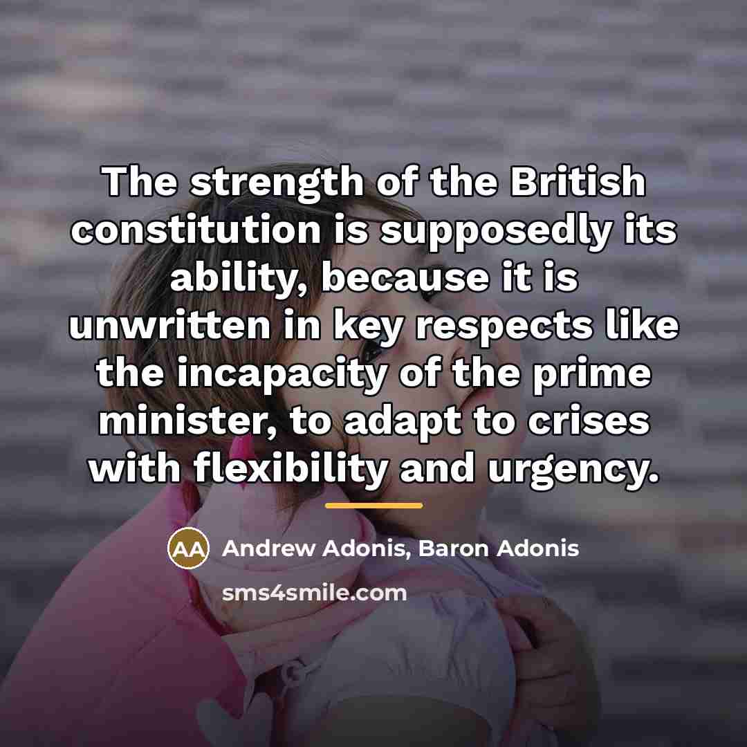 “The strength of the British constitution is supposedly its ability,…” quote by Andrew Adonis, Baron Adonis