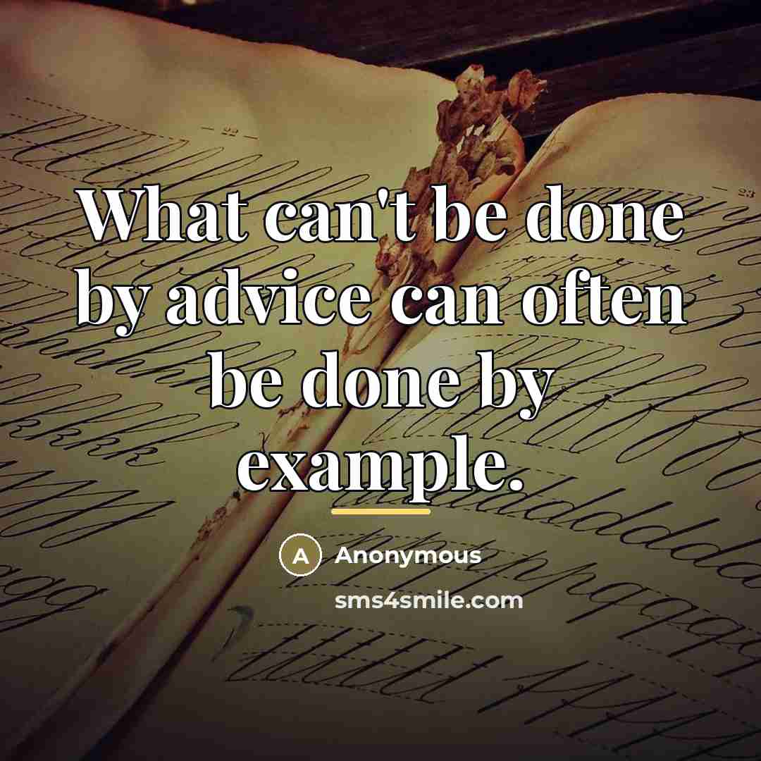 “What can't be done by advice can often be done…” quote by Anonymous