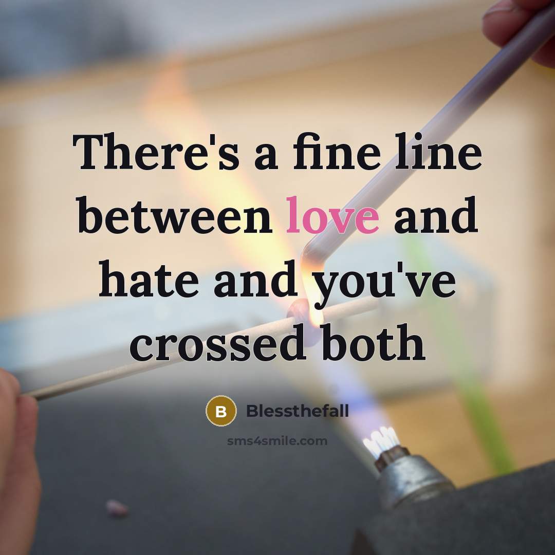 “There's a fine line between love and hate and you've…” quote by Blessthefall
