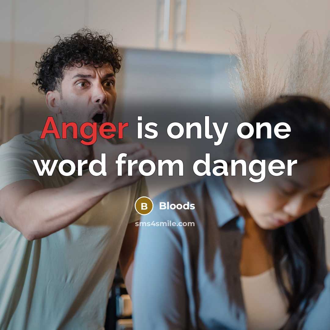 “Anger is only one word from danger” quote by Bloods