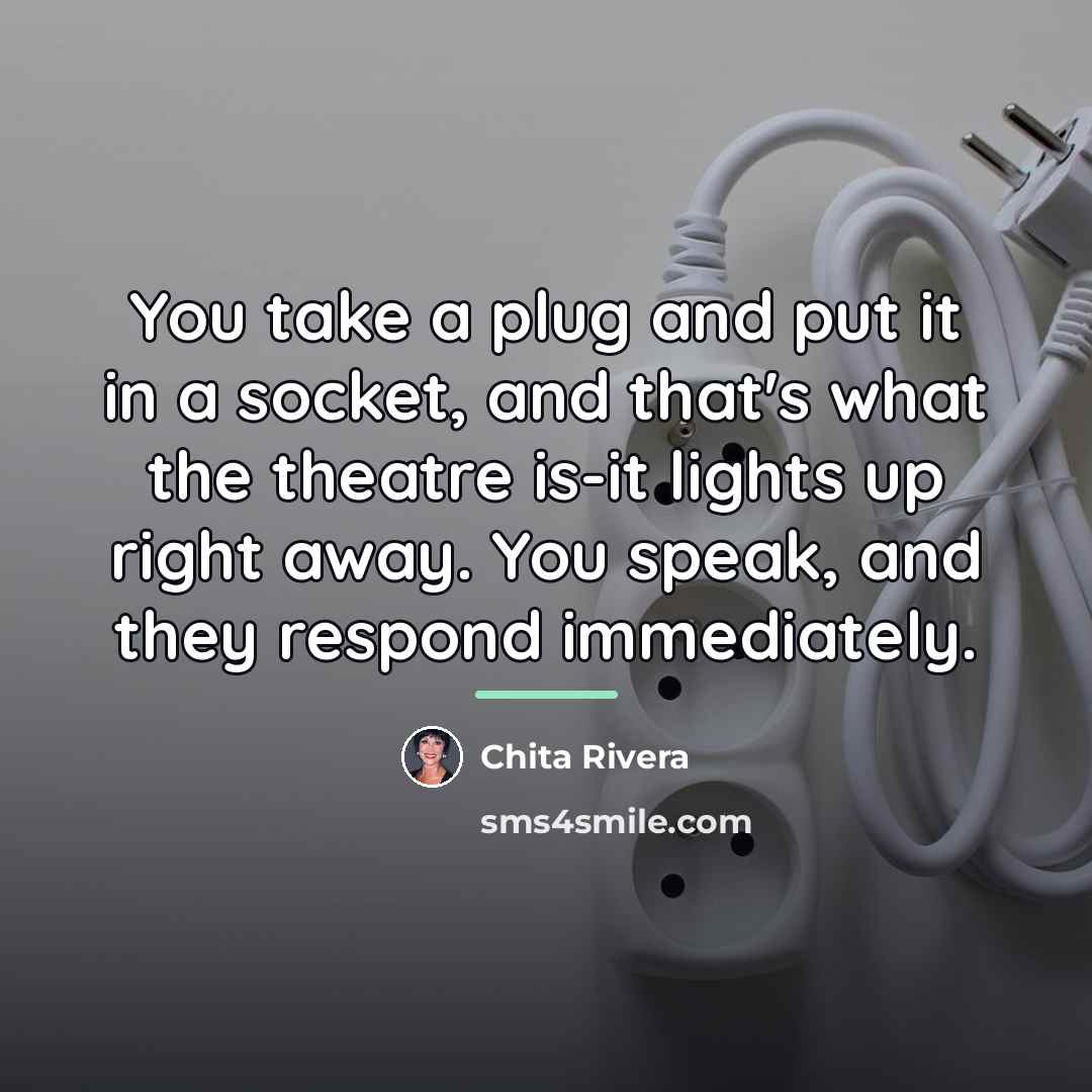 “You take a plug and put it in a socket,…” quote by Chita Rivera