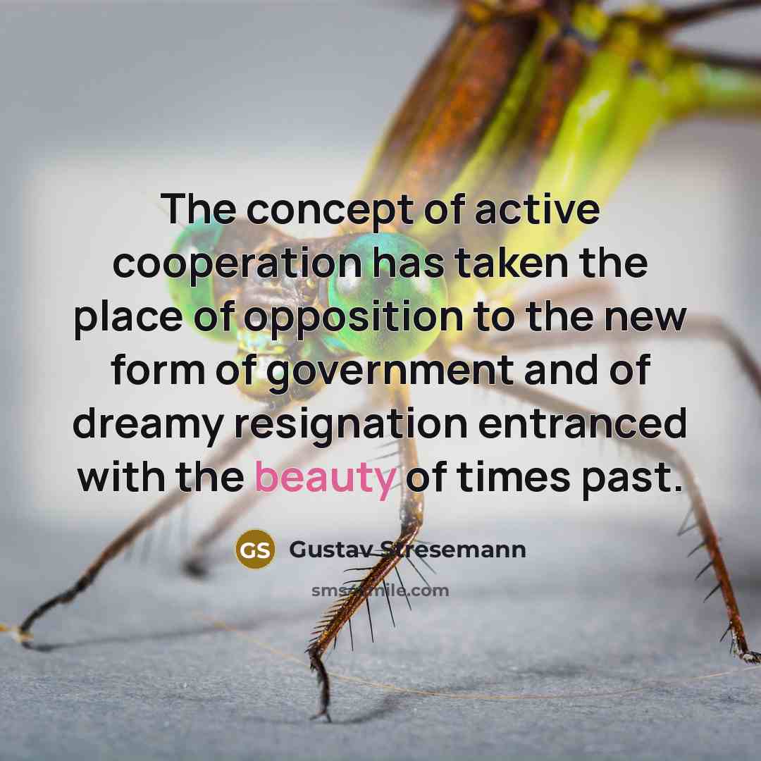 “The concept of active cooperation has taken the place of…” quote by Gustav Stresemann