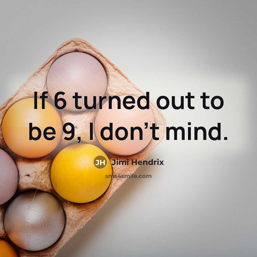 “If 6 turned out to be 9, I don't mind.” quote by Jimi Hendrix