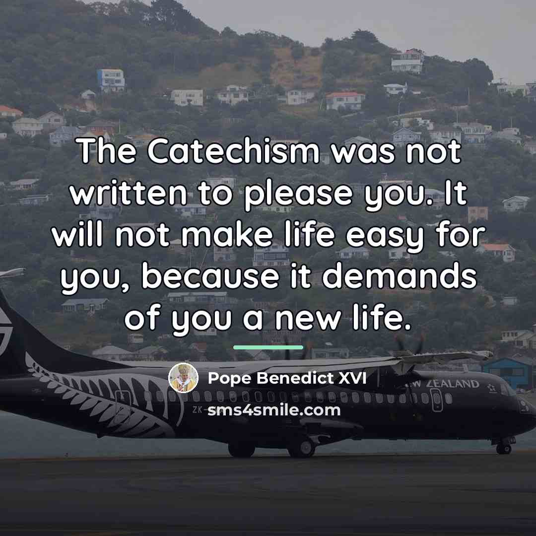 “The Catechism was not written to please you. It will…” quote by Pope Benedict XVI