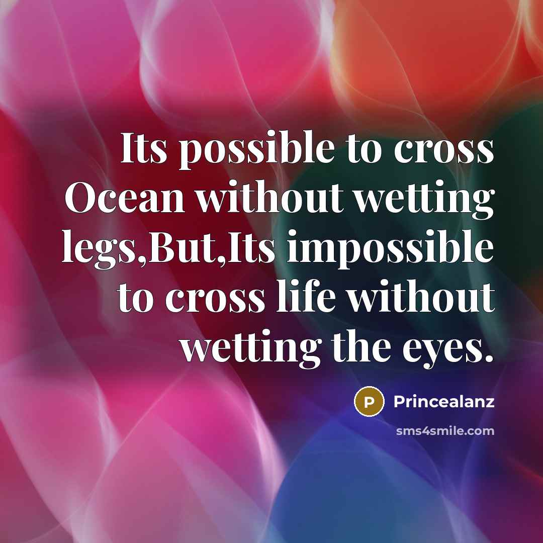 “Its possible to cross Ocean without wetting legs,But,Its impossible to…” quote by Princealanz