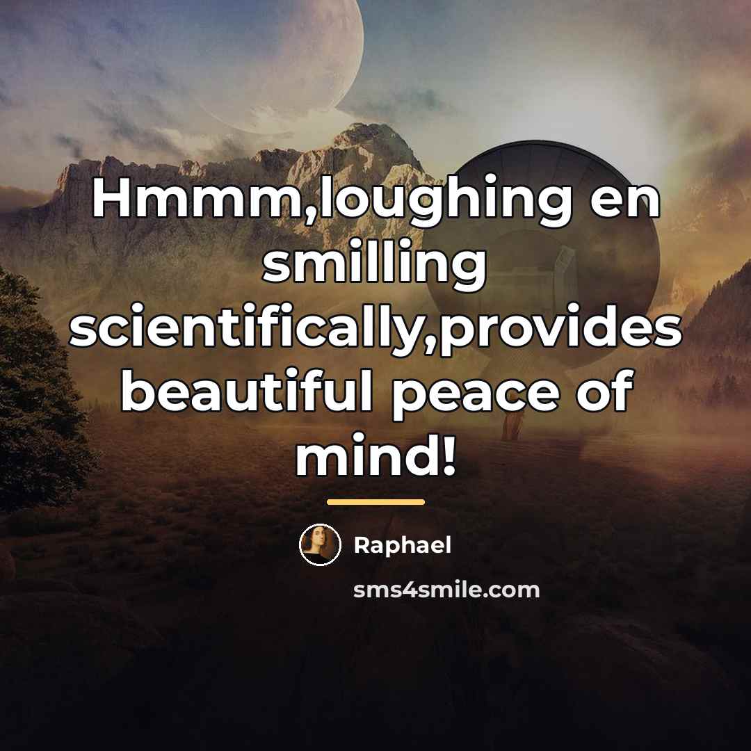 “Hmmm,loughing en smilling scientifically,provides beautiful peace of mind!…” quote by Raphael