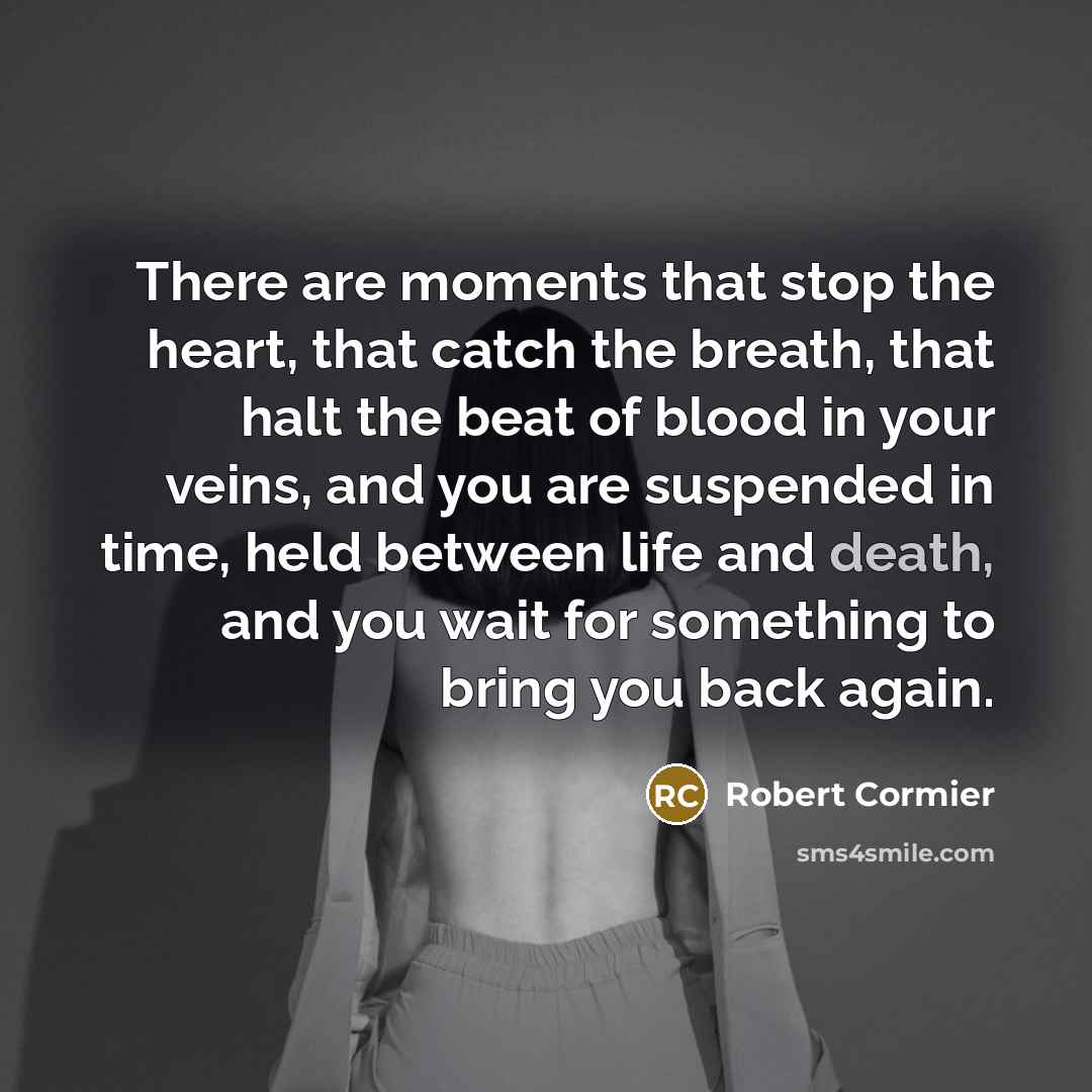 “There are moments that stop the heart, that catch the…” quote by Robert Cormier
