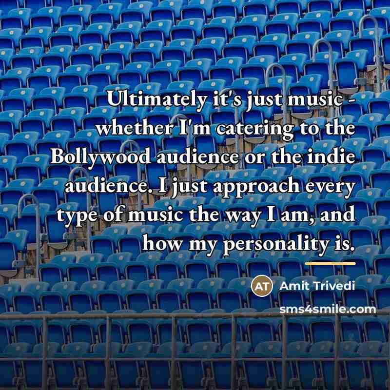“Ultimately it's just music - whether I'm catering to the…” quote by Amit Trivedi