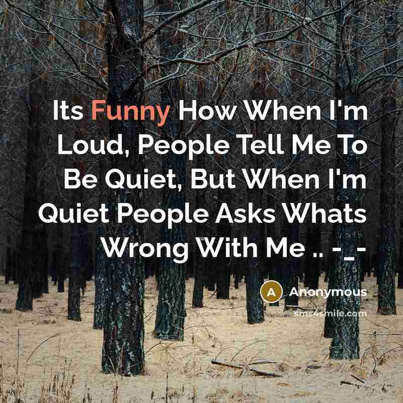 “Its Funny How When I'm Loud, People Tell Me To…” quote by Anonymous