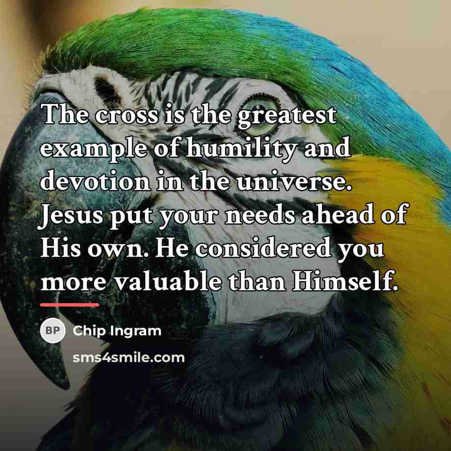 “The cross is the greatest example of humility and devotion…” quote by Chip Ingram