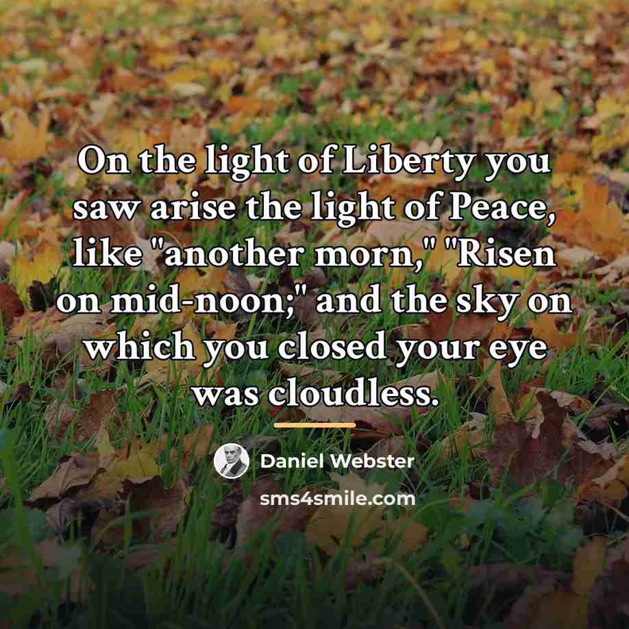 “On the light of Liberty you saw arise the light…” quote by Daniel Webster