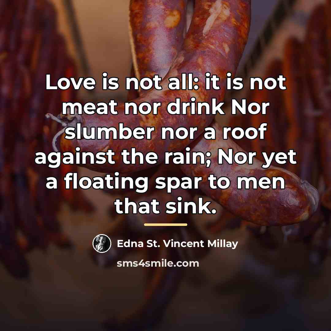 “Love is not all: it is not meat nor drink…” quote by Edna St. Vincent Millay