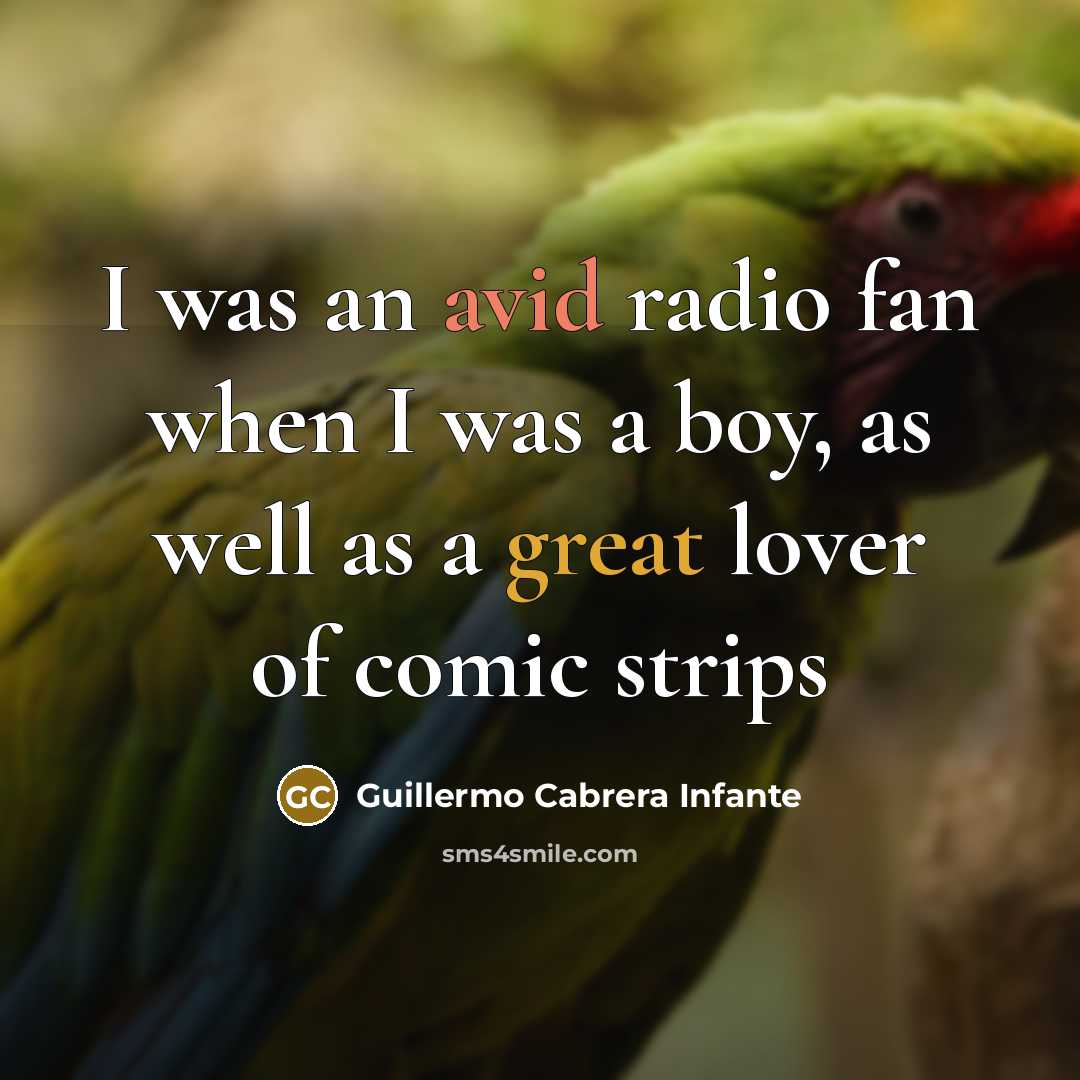 “I was an avid radio fan when I was a…” quote by Guillermo Cabrera Infante