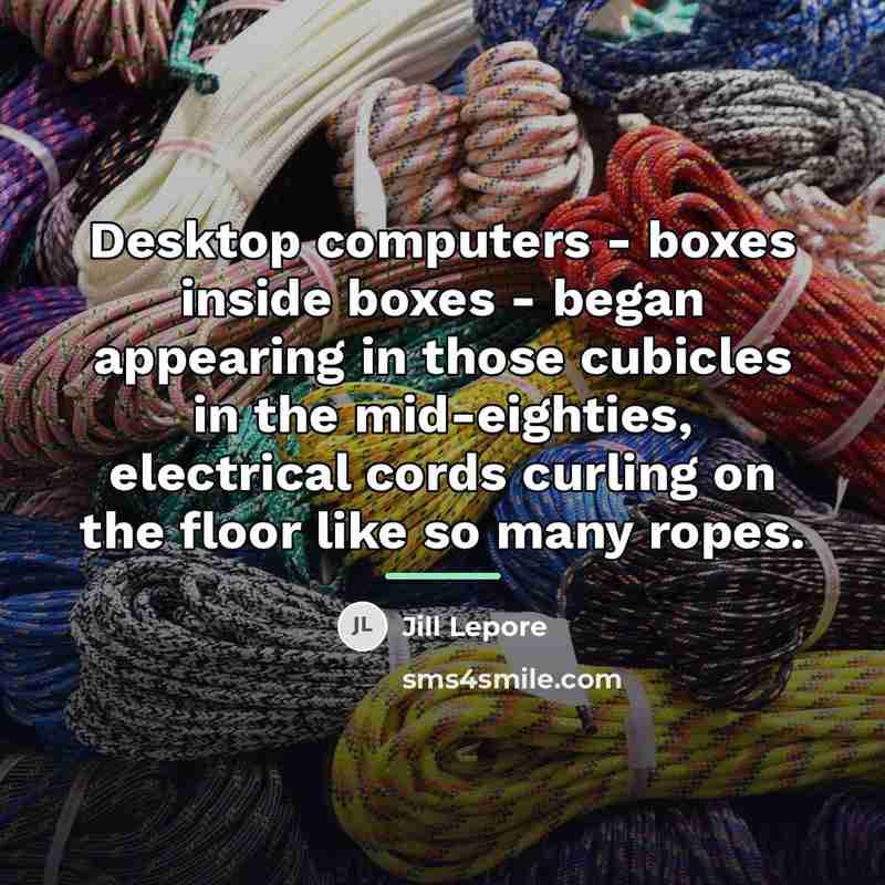 “Desktop computers - boxes inside boxes - began appearing in…” quote by Jill Lepore