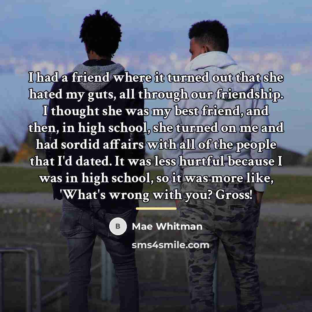 “I had a friend where it turned out that she…” quote by Mae Whitman