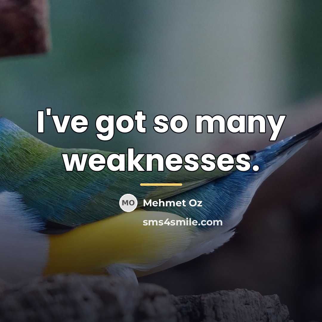 “I've got so many weaknesses.…” quote by Mehmet Oz