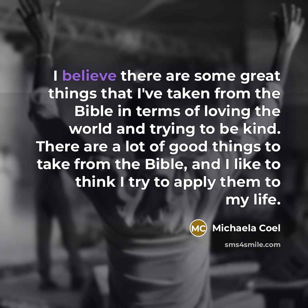 “I believe there are some great things that I've taken…” quote by Michaela Coel