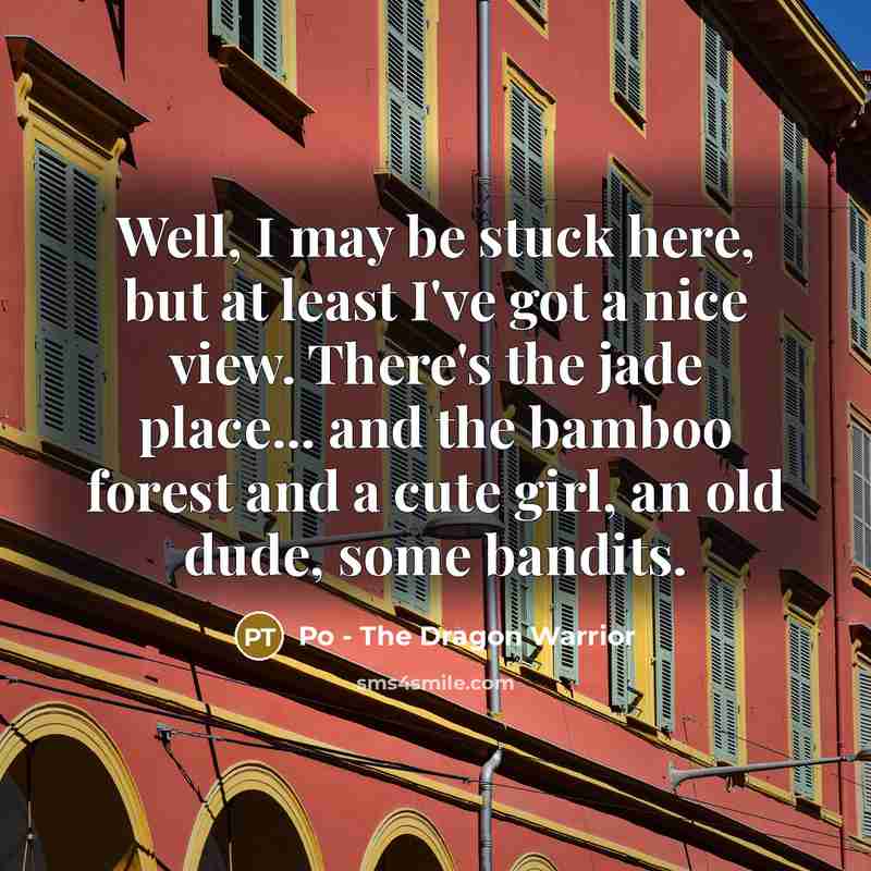 “Well, I may be stuck here, but at least I've…” quote by Po - The Dragon Warrior