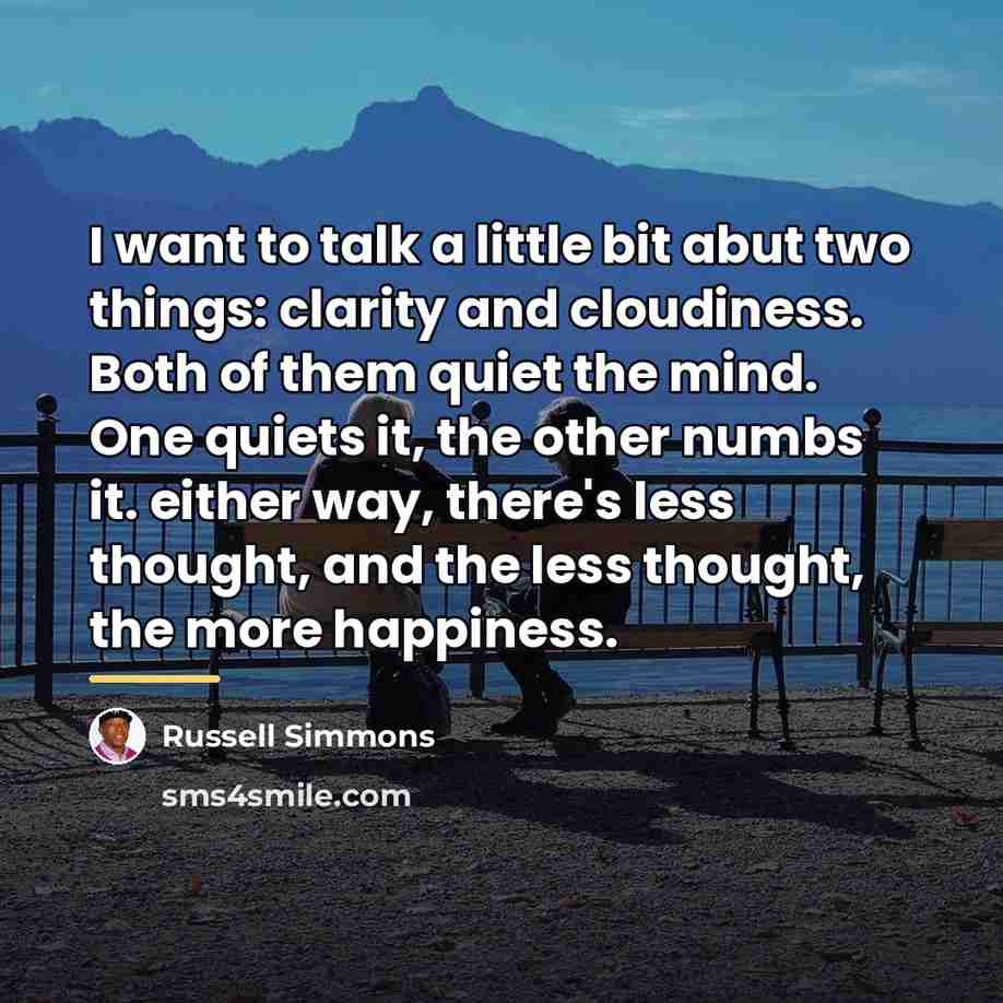 “I want to talk a little bit abut two things:…” quote by Russell Simmons