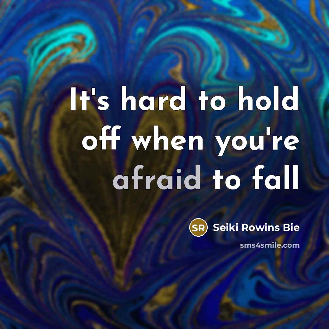 “It's hard to hold off when you're afraid to fall…” quote by Seiki Rowins Bie