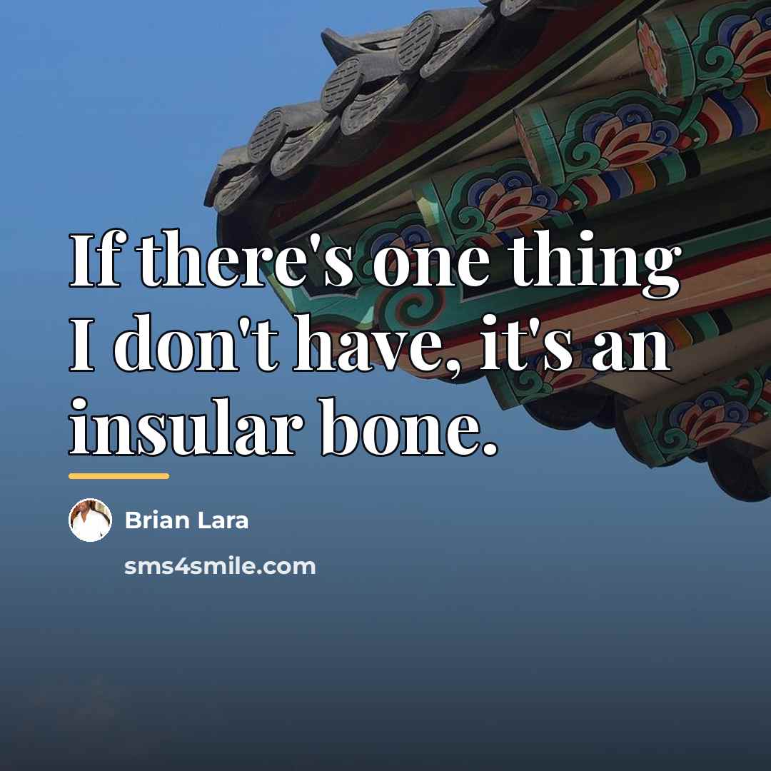 “If there's one thing I don't have, it's an insular…” quote by Brian Lara