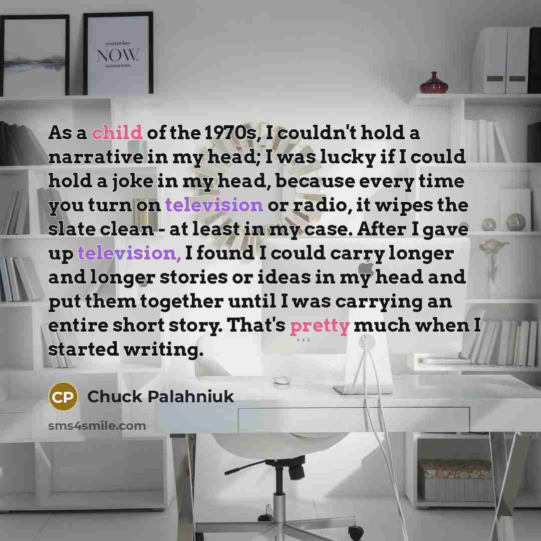 “As a child of the 1970s, I couldn't hold a…” quote by Chuck Palahniuk