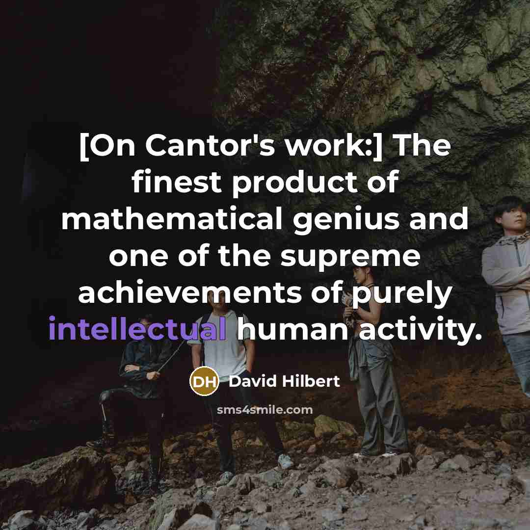“[On Cantor's work:] The finest product of mathematical genius and…” quote by David Hilbert